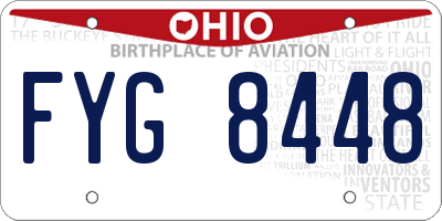 OH license plate FYG8448