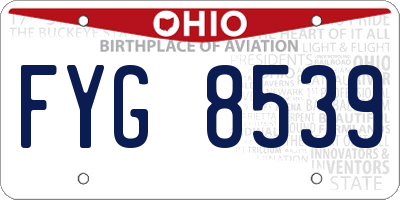 OH license plate FYG8539