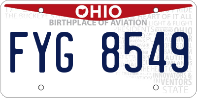 OH license plate FYG8549