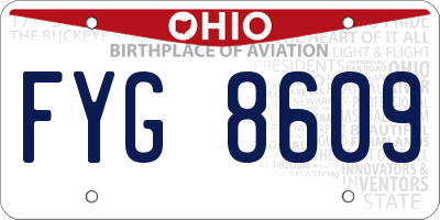 OH license plate FYG8609