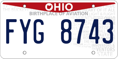 OH license plate FYG8743