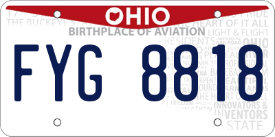 OH license plate FYG8818