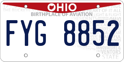 OH license plate FYG8852
