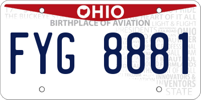 OH license plate FYG8881