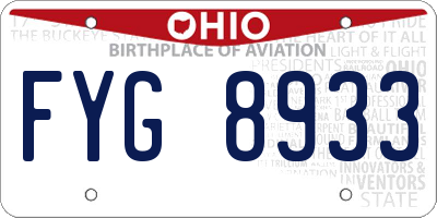 OH license plate FYG8933