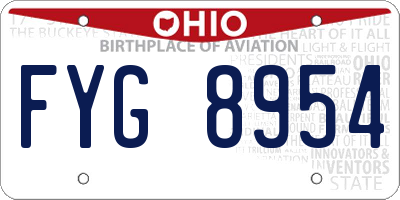 OH license plate FYG8954