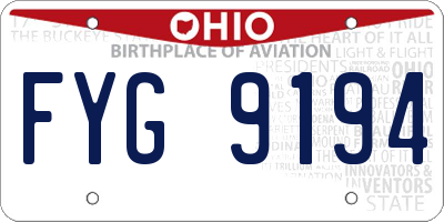 OH license plate FYG9194