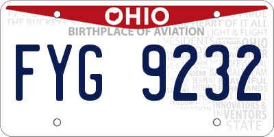 OH license plate FYG9232