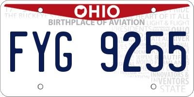 OH license plate FYG9255
