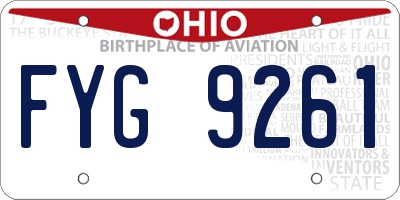 OH license plate FYG9261