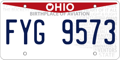 OH license plate FYG9573