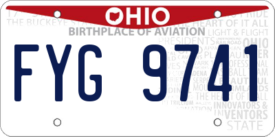 OH license plate FYG9741