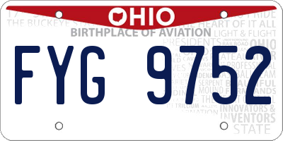 OH license plate FYG9752