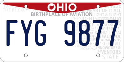 OH license plate FYG9877