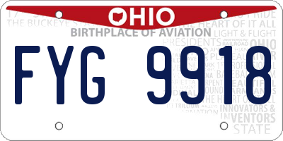 OH license plate FYG9918