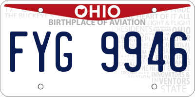 OH license plate FYG9946