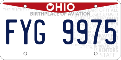 OH license plate FYG9975