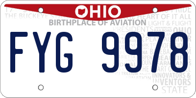OH license plate FYG9978