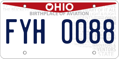 OH license plate FYH0088