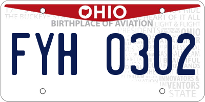 OH license plate FYH0302