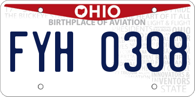 OH license plate FYH0398