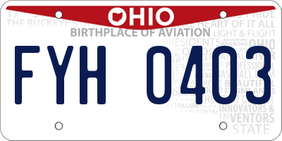 OH license plate FYH0403