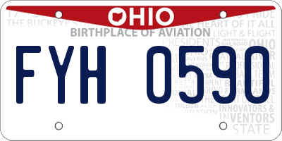 OH license plate FYH0590