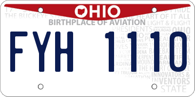 OH license plate FYH1110