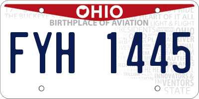 OH license plate FYH1445