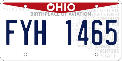 OH license plate FYH1465