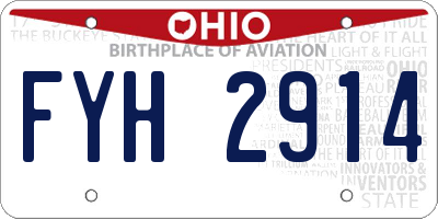 OH license plate FYH2914