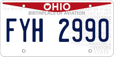 OH license plate FYH2990