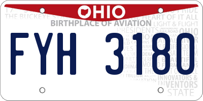 OH license plate FYH3180