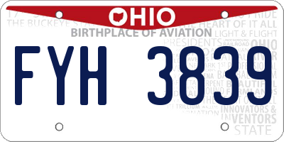 OH license plate FYH3839