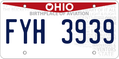 OH license plate FYH3939