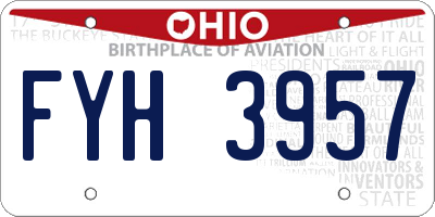 OH license plate FYH3957