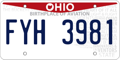 OH license plate FYH3981