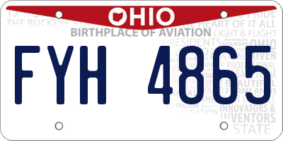 OH license plate FYH4865