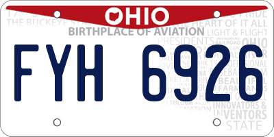 OH license plate FYH6926