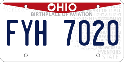 OH license plate FYH7020