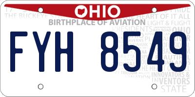 OH license plate FYH8549