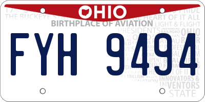 OH license plate FYH9494
