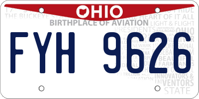 OH license plate FYH9626