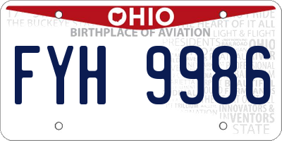 OH license plate FYH9986