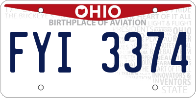 OH license plate FYI3374