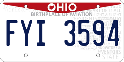 OH license plate FYI3594
