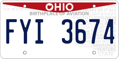 OH license plate FYI3674