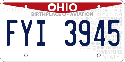 OH license plate FYI3945