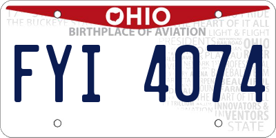 OH license plate FYI4074