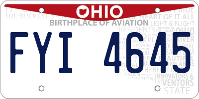 OH license plate FYI4645